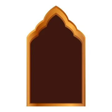 Golden islamic arabic window frame being isolated Stock Illustration