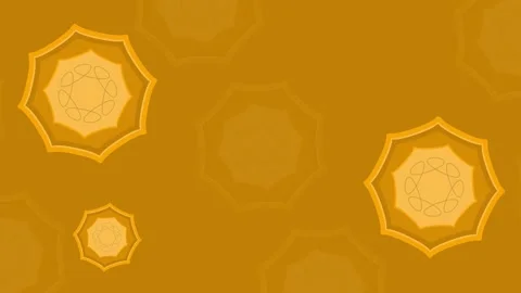 Golden Islamic with Design Elements Rotating and Moving Towards the Camera. Stock Footage 267889354