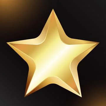 Golden isolated five-pointed star beautiful festive design Illustration