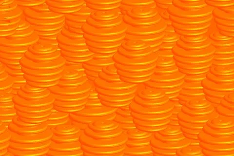 Golden Isometric Concentric Ring Vector Seamless Pattern Stock Illustration