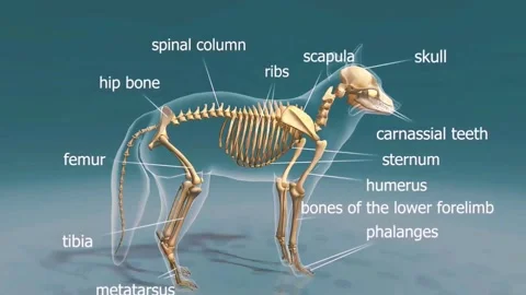 Golden Jackal skeleton Video stock 291397493