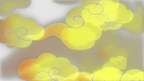 Golden Japanese-style clouds (loop, with Alpha Channel) Stock Footage 332915115