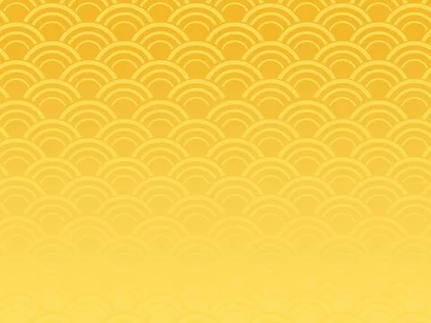 Golden Japanese Wave Pattern Background with Elegant Repeating Decorative T.. 库存插图