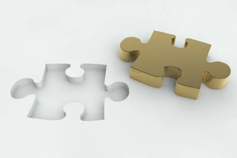 Golden jigsaw Stock-Illustration
