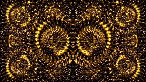 Golden Kaleidoscope background Stockbeeldmateriaal 102448532