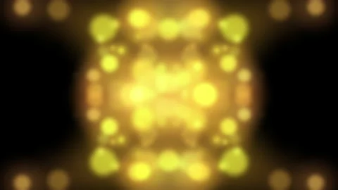 Golden Kaleidoscope Bokeh Pattern Dark Background 動画素材 339561707