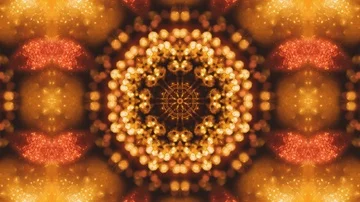 Golden Kaleidoscope seamless loop sequence mandala patterns abstract multicol Stock Footage 85543279