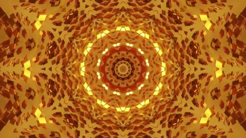 Golden kaleidoscope sequence patterns. Stock Footage 169456292