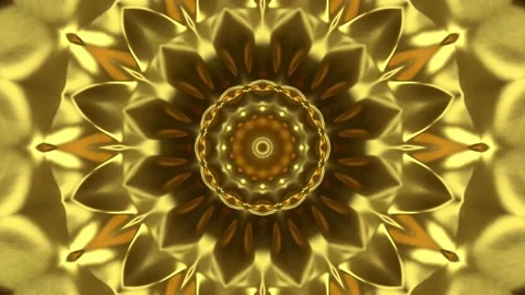 Golden kaleidoscope sequence patterns. Stock Footage 217776651