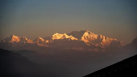 The Golden Kanchenjungha range Stock Photos
