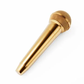 Golden Karaoke Microphone. 3d Rendering Stock Illustration