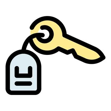 Golden key hanging with key chain, access and security concept Stock Illustration