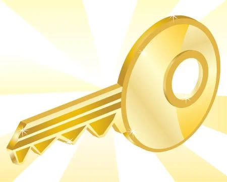 Golden key Illustrazione stock