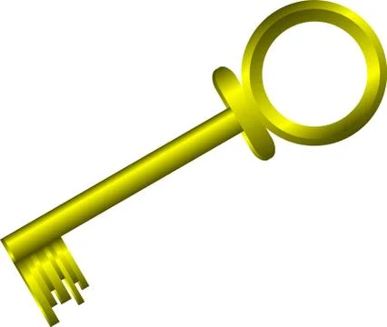 Golden key isolated Stock Illustration