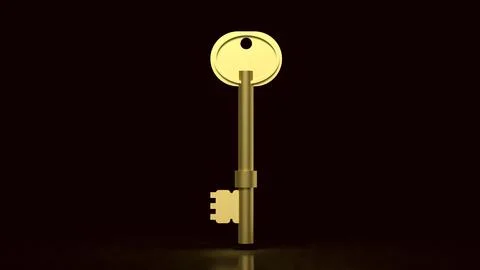 Golden Key Unlocking Prosperity And Financial Freedom 3d render. Stock Illustration