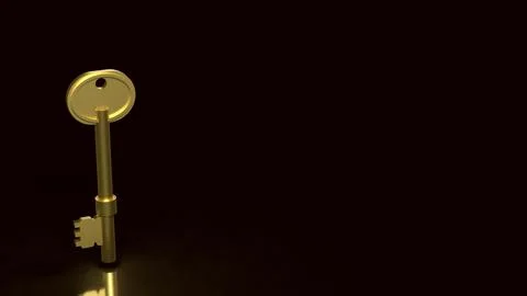 Golden Key Unlocking Prosperity And Financial Freedom 3d render. Stock Photos