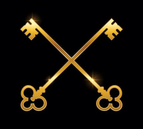 Golden Key Vector Sign Stock Illustration