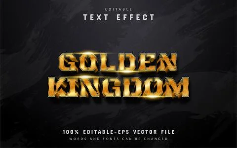 Golden kingdom text effect Stock Illustration