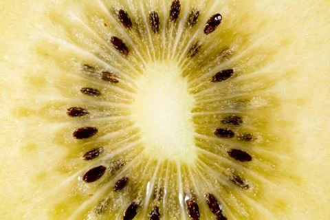 Golden Kiwi Fruit Macro Texture Background Stock Photos