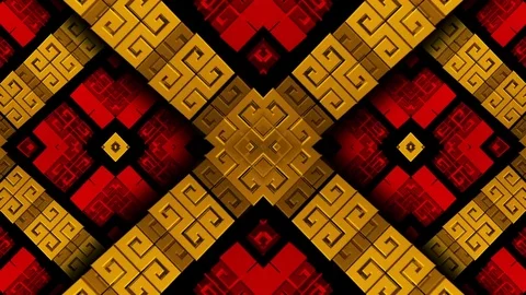 Golden Korean Pattern VJ Loops Stock-Footage 74360144