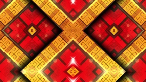 Golden Korean Pattern VJ Loops Stock-Footage 74360327