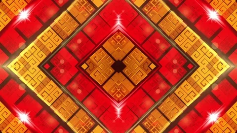 Golden Korean Pattern VJ Loops Stock-Footage 74360397