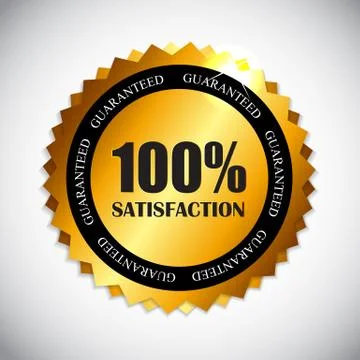Golden Label 100 % Satisfaction Vector Illustration Stock Illustration