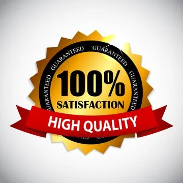 Golden Label 100 % Satisfaction Vector Illustration Stock Illustration