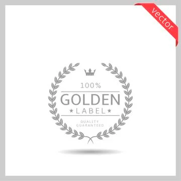 Golden label icon Stock Illustration