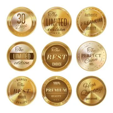 Golden labels set Stock Illustration