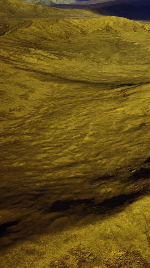 Golden landscapes create dramatic shadows under the soft light of dusk Stock Footage 334255497