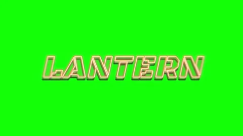 Golden Lantern Text Title Overlay on Chroma Key Green Screen Stock Footage 334352722