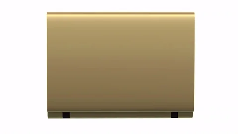 Golden laptop loop rotate on white background Stock Footage 78666313
