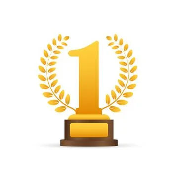 Golden Laurel for first place. Vector stock illustration. Illustrazione stock