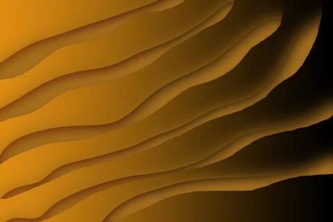 Golden Layered Abstract Waves Background Stock Illustration