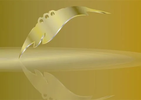 Golden Leaf Cleaver Blade Stock Illustration