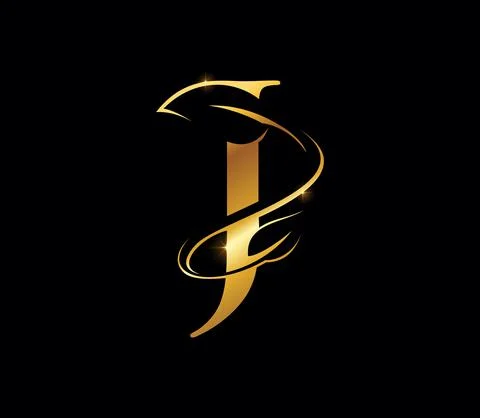 Golden Leaf Monogram Initial Letter J Stock Illustration