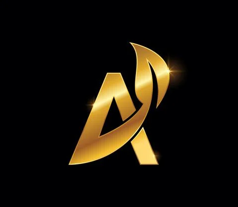 Golden Leaf Monogram Initial Letter A Stock Illustration