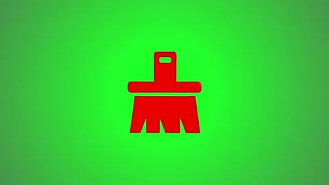 Golden leaf rotates and transforms into red broom on green background, moti.. 스톡 동영상 346490799