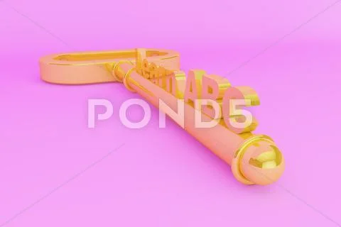 Golden learn abc word key Stock Illustration
