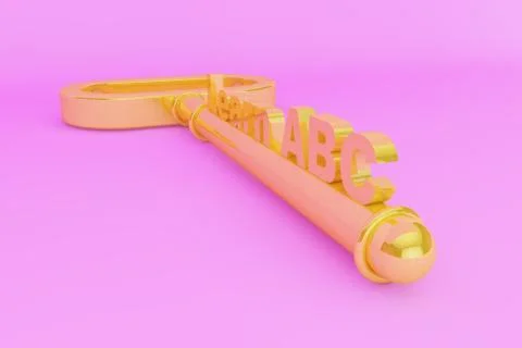 Golden learn abc word key Stock Illustration