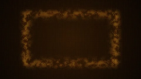 Golden LED dot border background glowing particle pattern, premium rectangular f Stock Footage 340411287