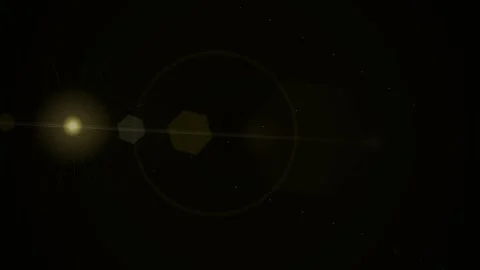 Golden Lens Flare Light Effect Overlay, Abstract Bokeh Background, Motion G.. Stock Footage 346661729