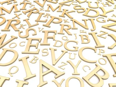 Golden letters Stock Illustration