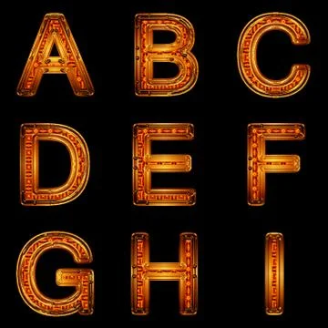 Golden letters Stock Illustration