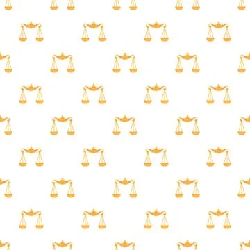 Golden libra scales seamless pattern for astrology background Stock Illustration