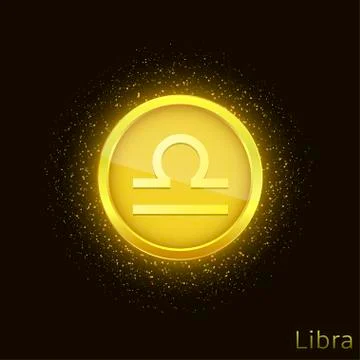 Golden Libra sign Illustrazione stock