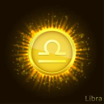 Golden Libra sign Stock Illustration