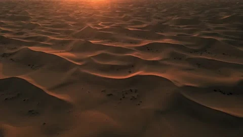 The golden light and shadow of the Tengger Desert at sunset Stock Footage 256985684