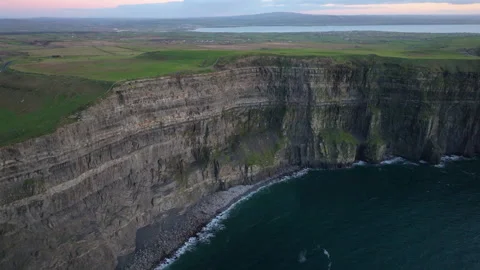 Golden Light Bathes Cliffs of Moher in Ireland&amp;#039;s Coastal Beauty Stock Footage 331811168